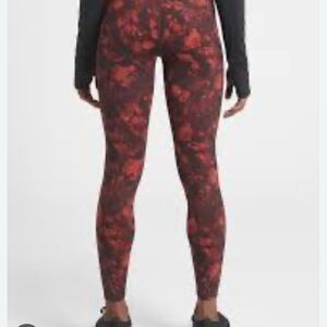 Athleta XSP Red & Black Rainier Printed Tight Floral Zipper Leggings XS Petite